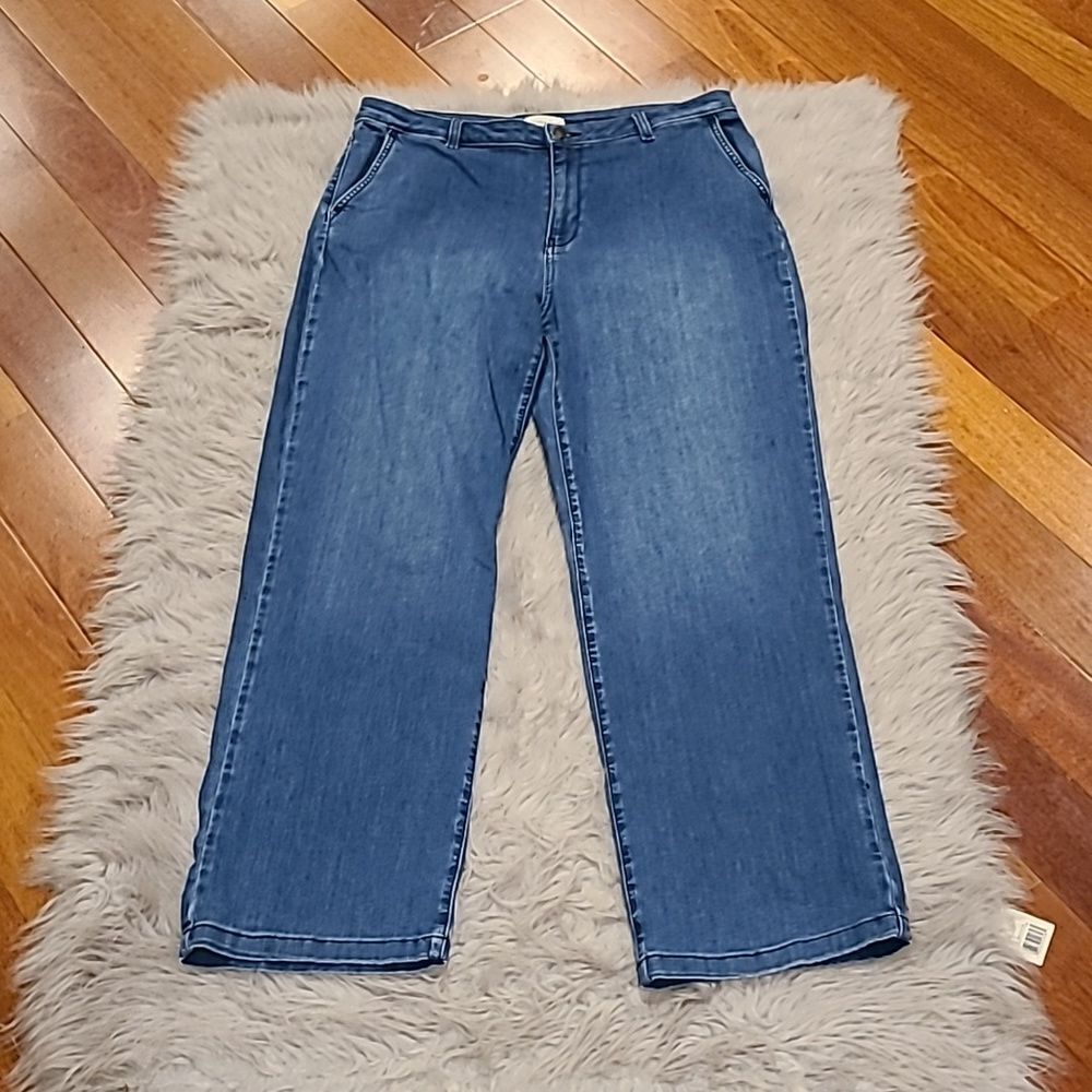 Coldwater creek womens stretch straight leg blue jeans size 16‎